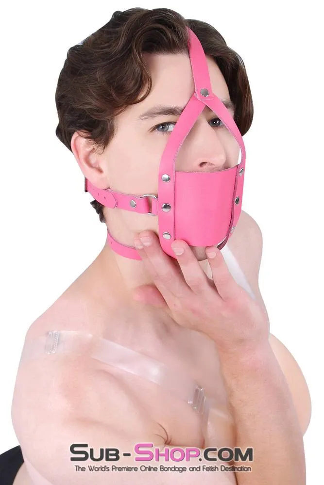 3426A-SIS      Forced Fantasy Sissy Bitch Sissy Boi Bondage Slave Babe Hot Pink Silencer Panel Style Ballgag Trainer