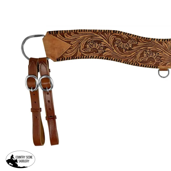 8076 Showman ® Floral tooled leather tripping collar