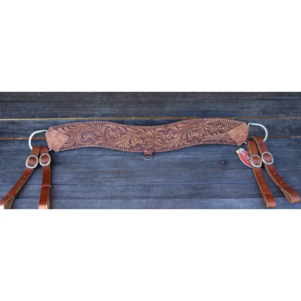 8076 Showman ® Floral tooled leather tripping collar