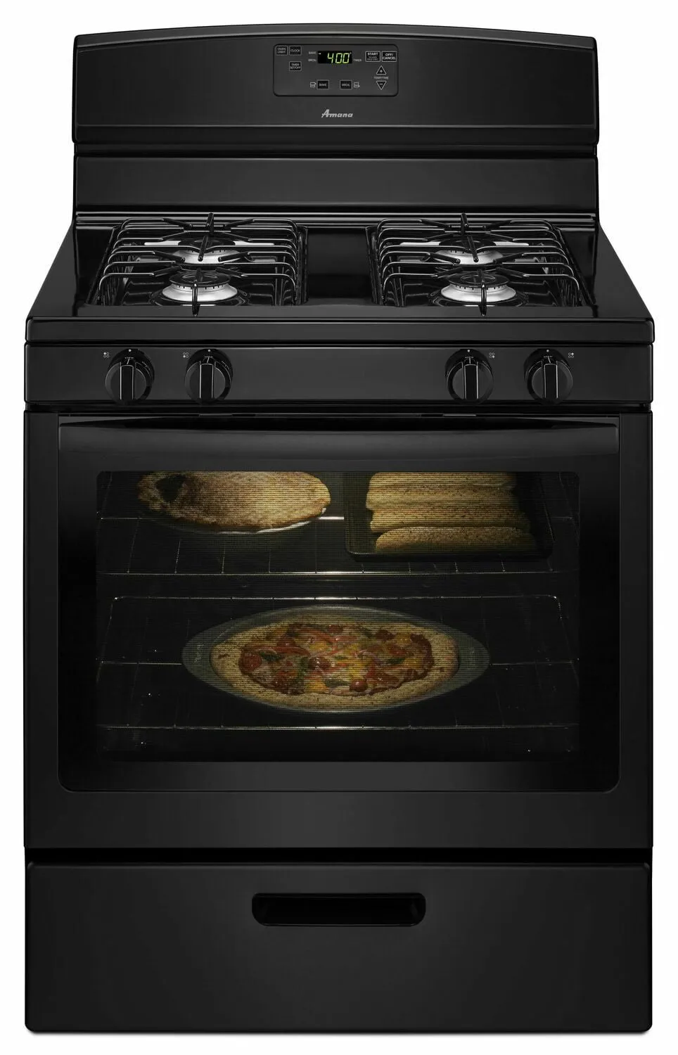 Amana AGR5330BAB 30-Inch Gas Range With Easy Touch Electronic Controls - Black