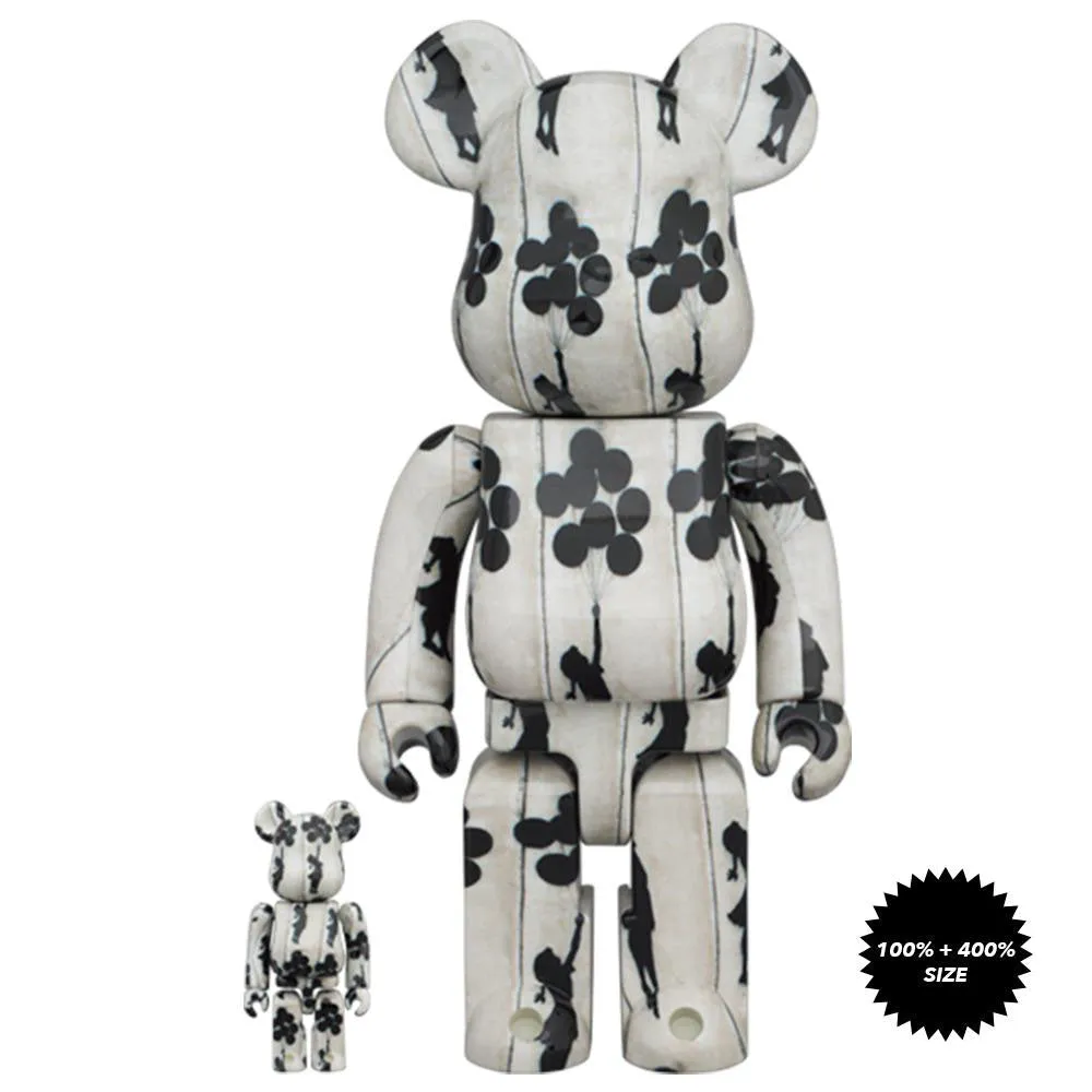 Banksy Flying Balloon Girl 100%   400% Bearbrick Set by Medicom Toy