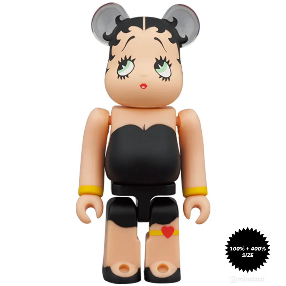 Betty Boop (Black Version) 100%   400% Bearbrick Set by Medicom Toy