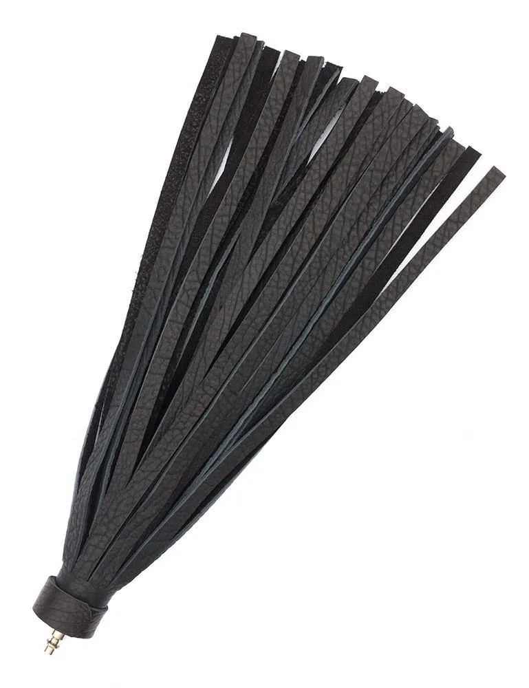 Black Leather Bison Hide Interchangeable Flogger 1/2"