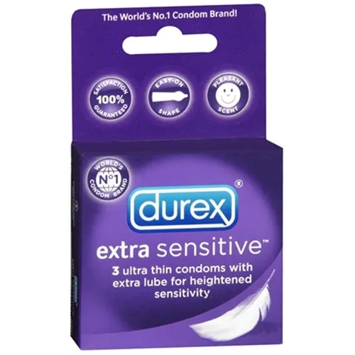 Durex Ultra-Thin Sensitive Condoms: Feel Every Moment, 3-Pack