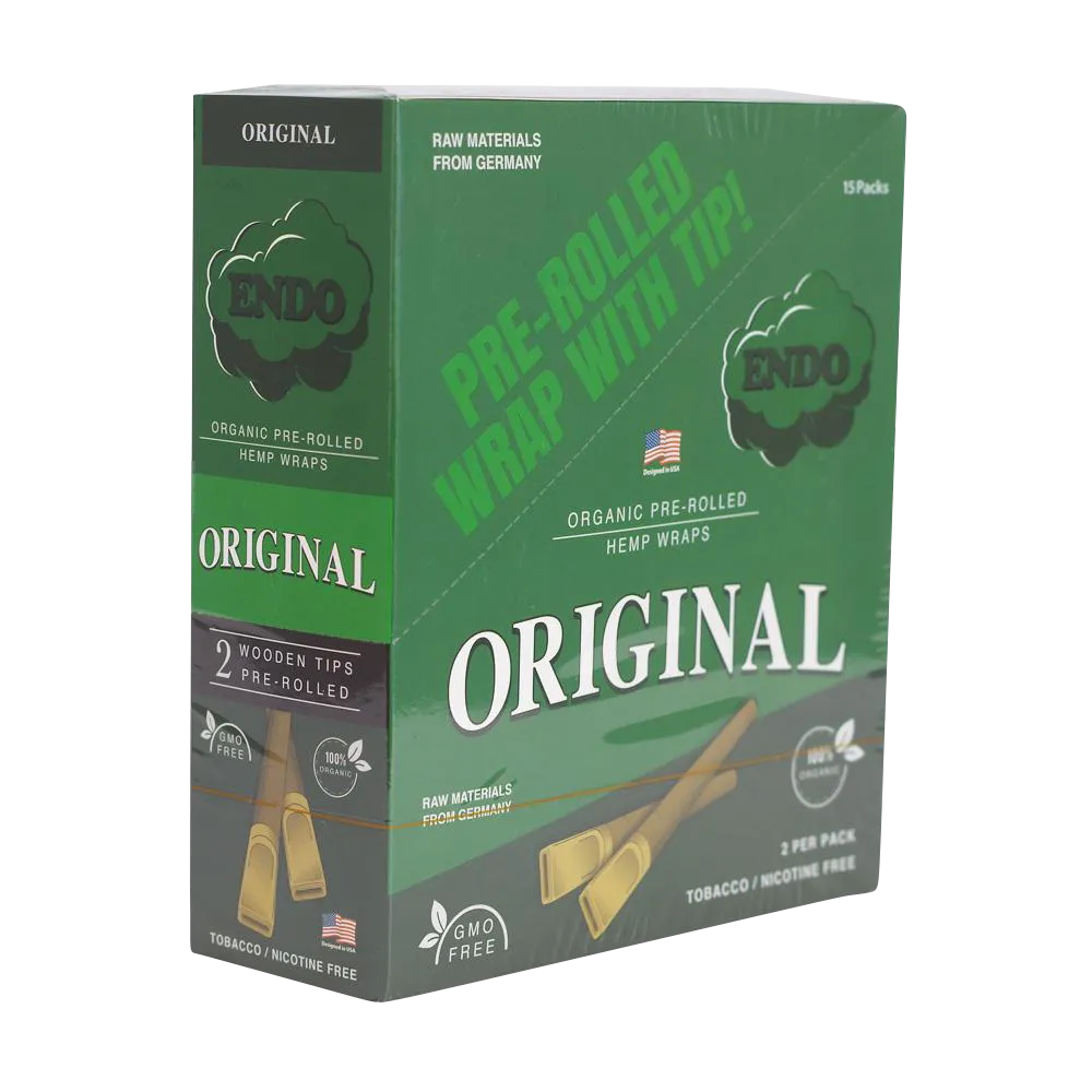 Endo Pre-Rolled Hemp Wraps - 15 Pack