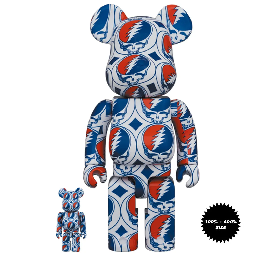 Grateful Dead (Steal Your Face) 100%   400% Bearbrick Set by Medicom Toy