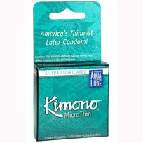 Kimono Microthin With Aqua Lube 3pk