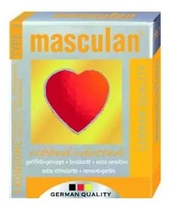 Masculan Ribbed & Dotted 3 Condoms