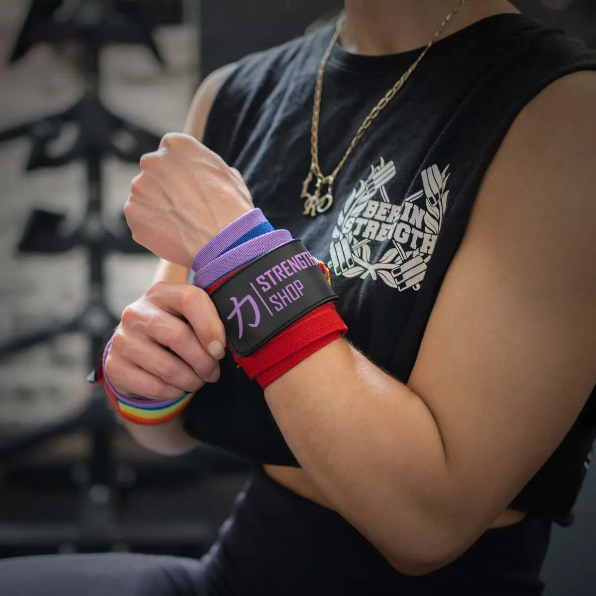 Medium Wrist Wraps, Rainbow, IPF Approved – 60cm