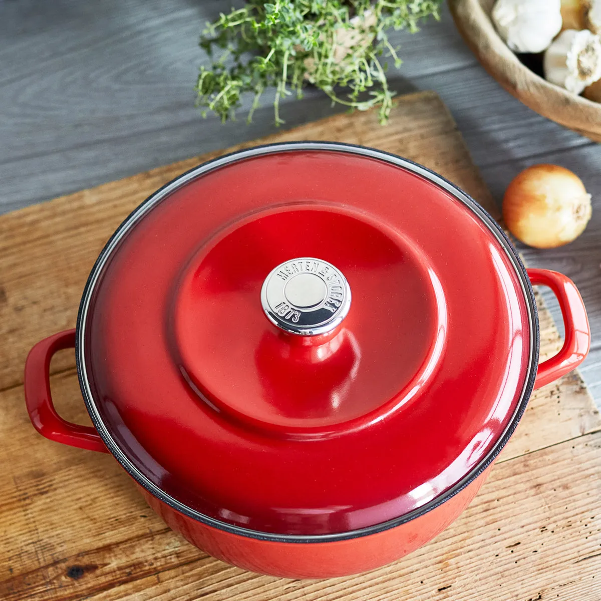 Merten & Storck Enameled Iron 1873 Dutch Oven, 5.3-Quart | Foundry Red