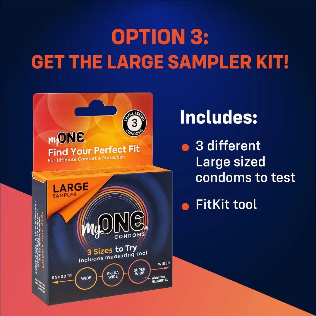 myONE "Large" Condom Sampler (With FitKit Measuring Tool)