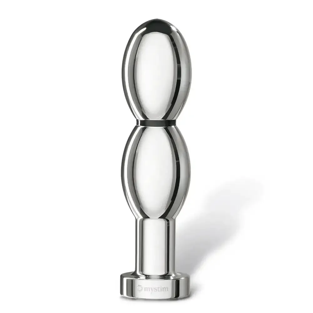 Mystim 5.3-inch Silver Estim Aluminium Vibrating Large Dildo