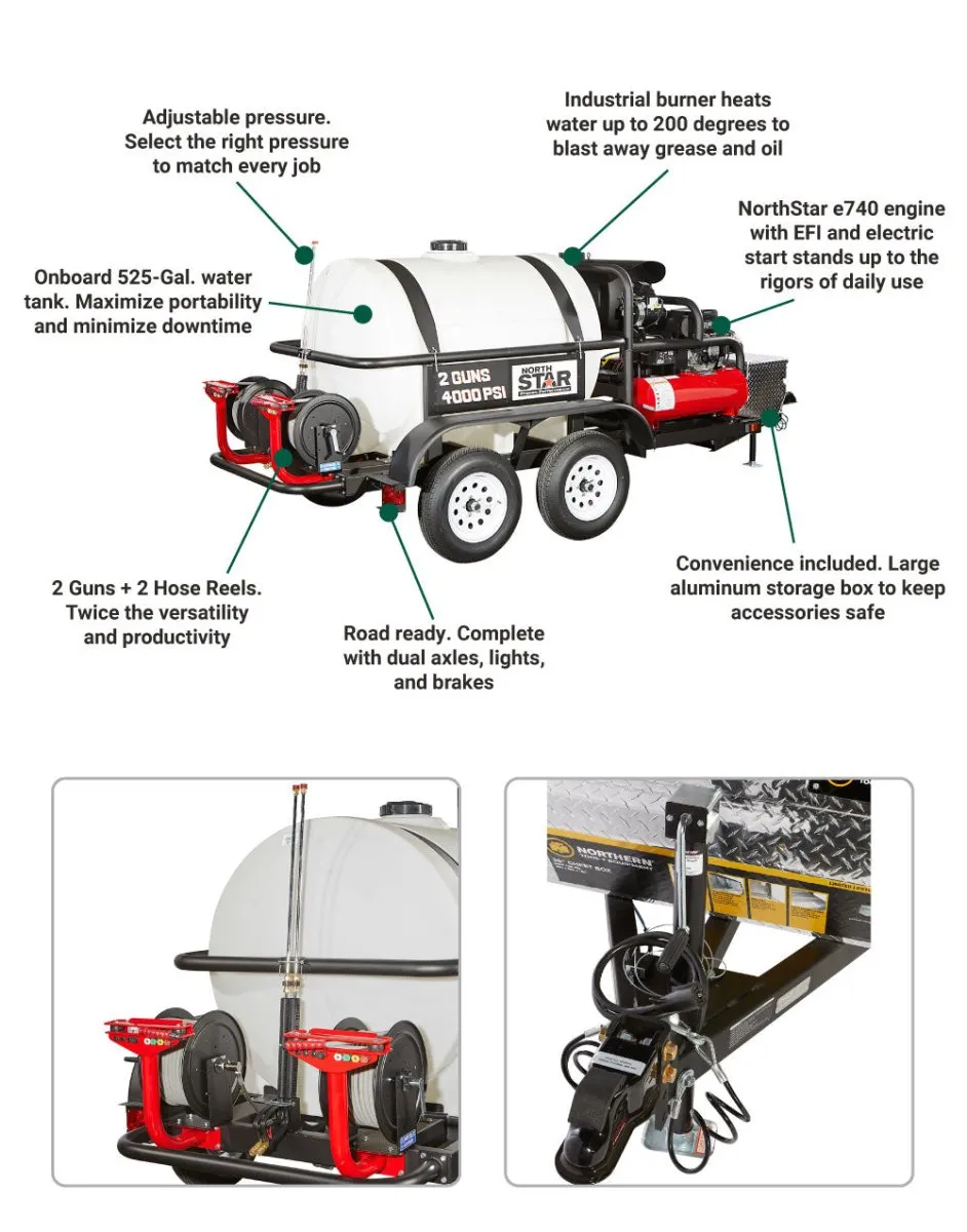 NorthStar Hot Pressure Washer | Trailer Mounted | 4000 PSI | 7.0 Gpm | E740