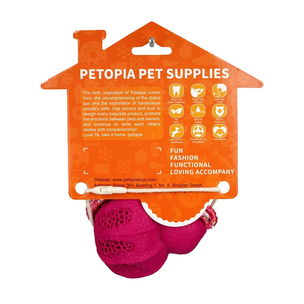 Petopia Tough Reef Octopus with Rope Large Rubber Dog Toy Assorted Colours^^^