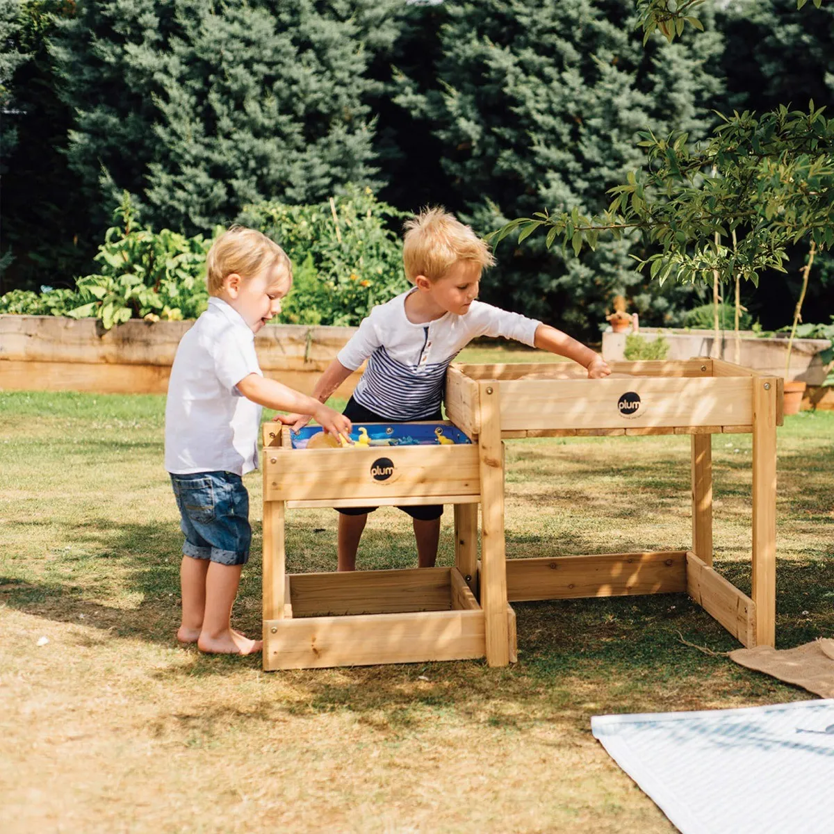 Plum Sandy Bay Wooden Sand & Water Tables | Versatile Outdoor Playset for Kids