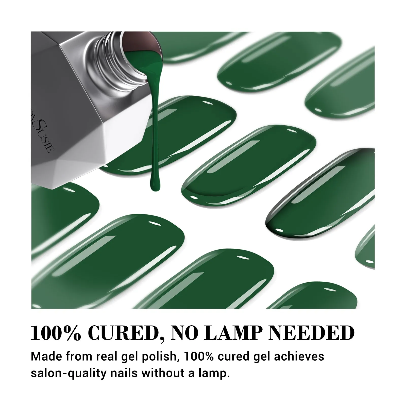 Qcoat Fully Cured Gel Nail Strips - Green (US ONLY)