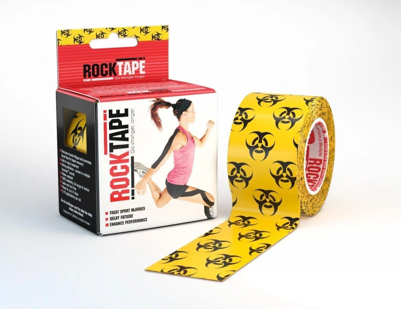 Rocktape Strong Adhesive Kinesiology Tape Patterned Roll - Biohazard x 3