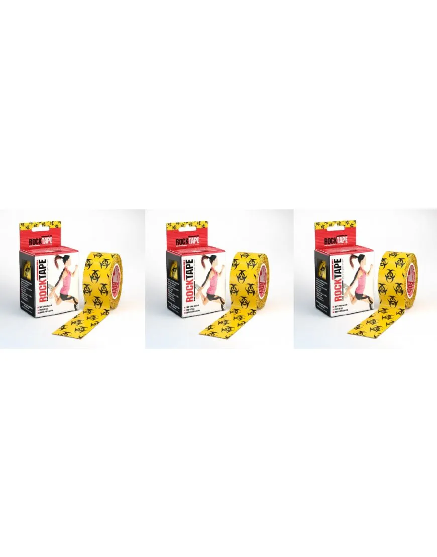 Rocktape Strong Adhesive Kinesiology Tape Patterned Roll - Biohazard x 3