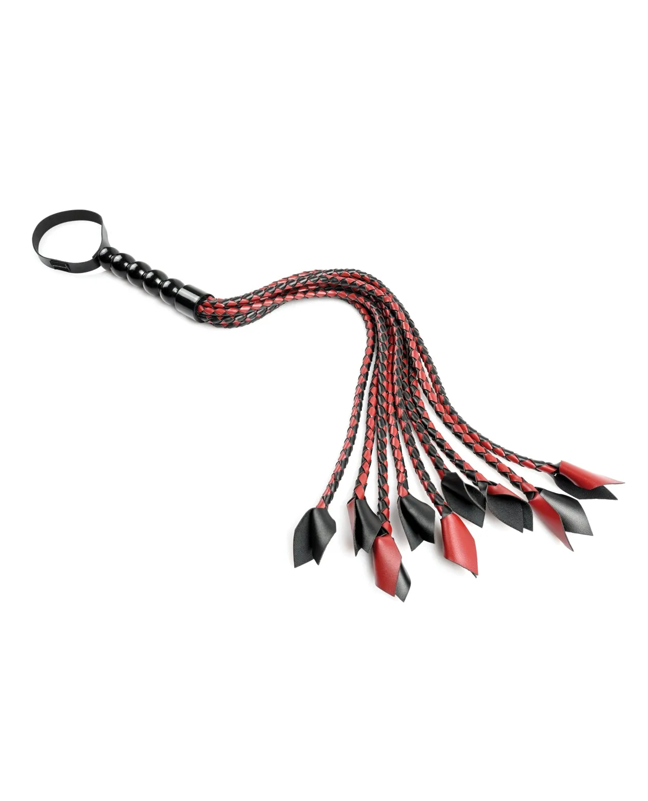 Saffron Braided Flogger - Red/Black