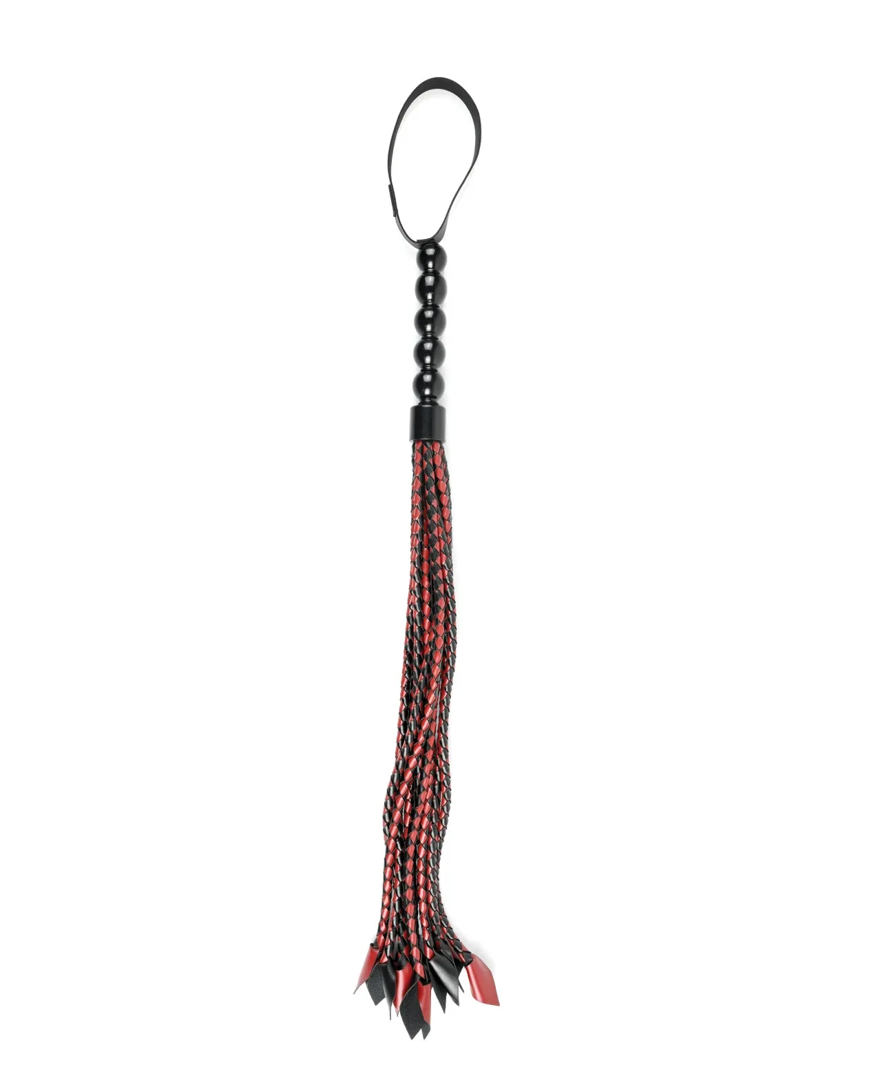 Saffron Braided Flogger - Red/Black