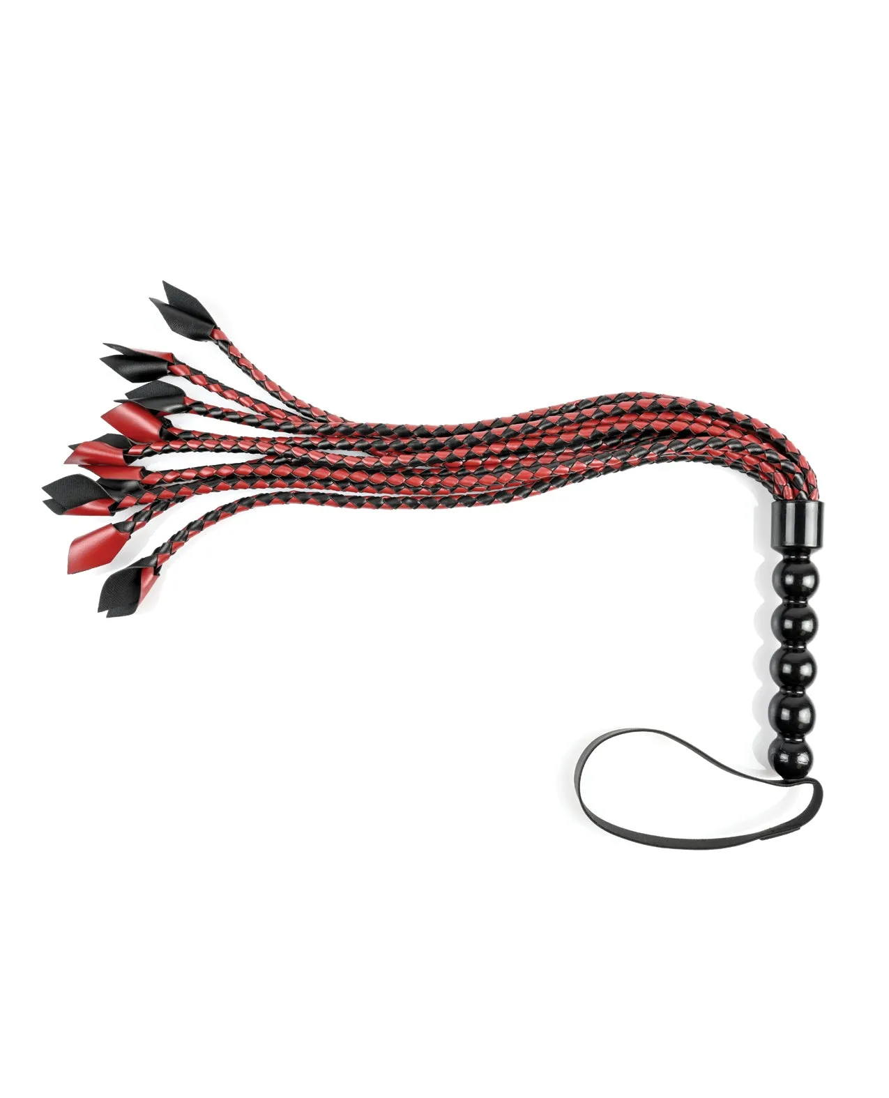 Saffron Braided Flogger - Red/Black