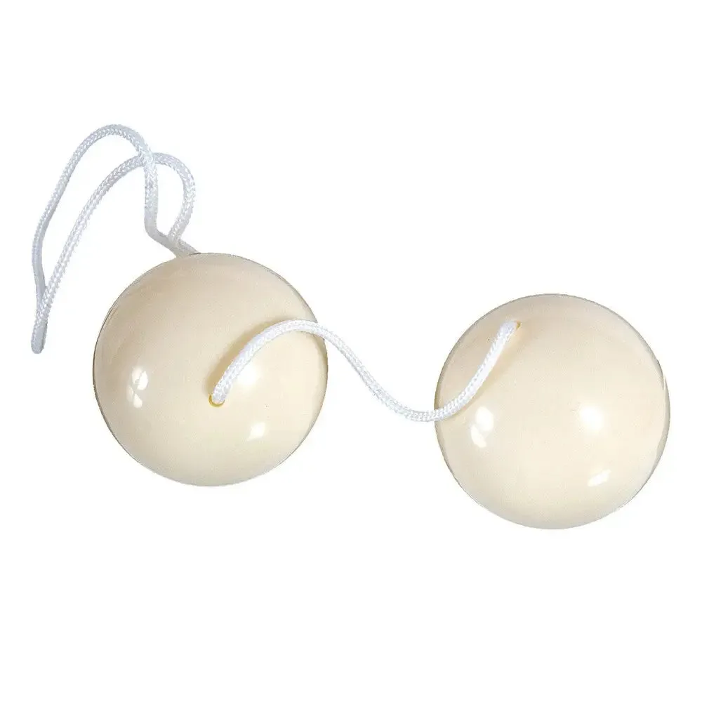 Seven Creations Latex White Duo Orgasm Balls for Her