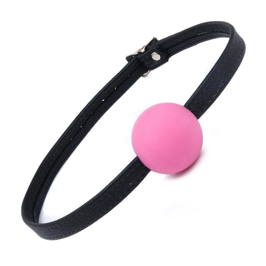 Silicone Ball Gag w/ Garment Leather Strap