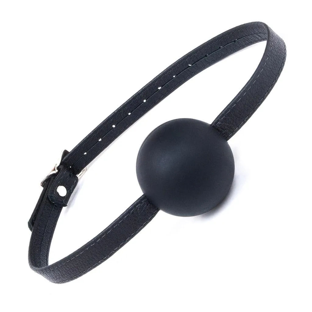 Silicone Ball Gag w/ Garment Leather Strap