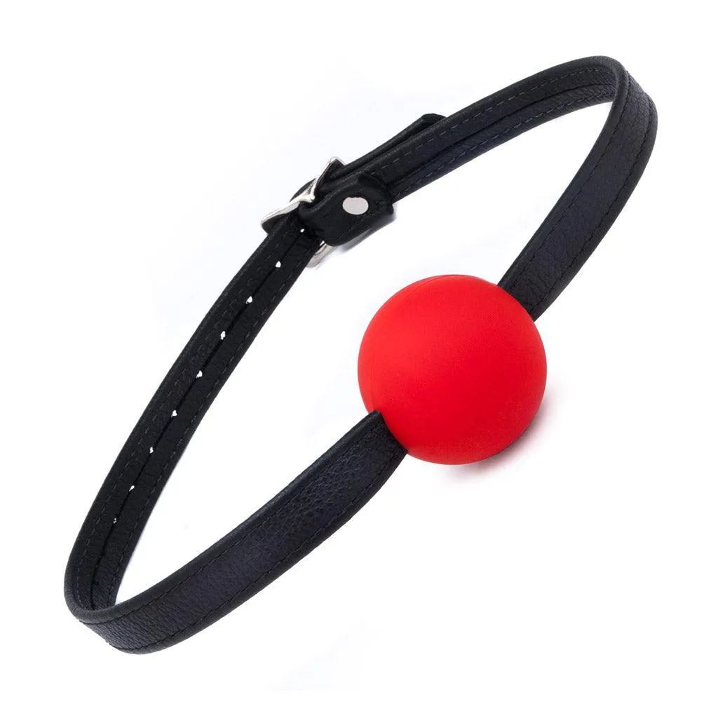 Silicone Ball Gag w/ Garment Leather Strap