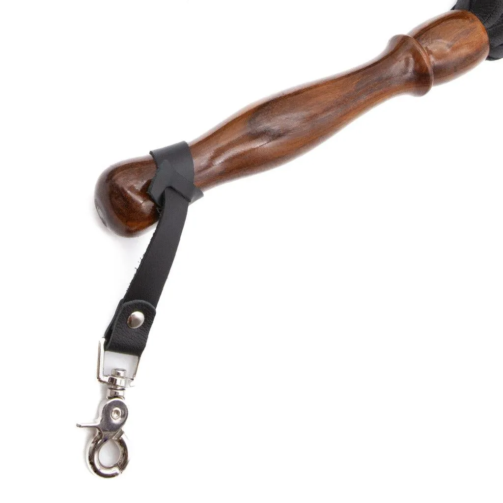 Sissoo Rosewood Long Handle Leather Flogger