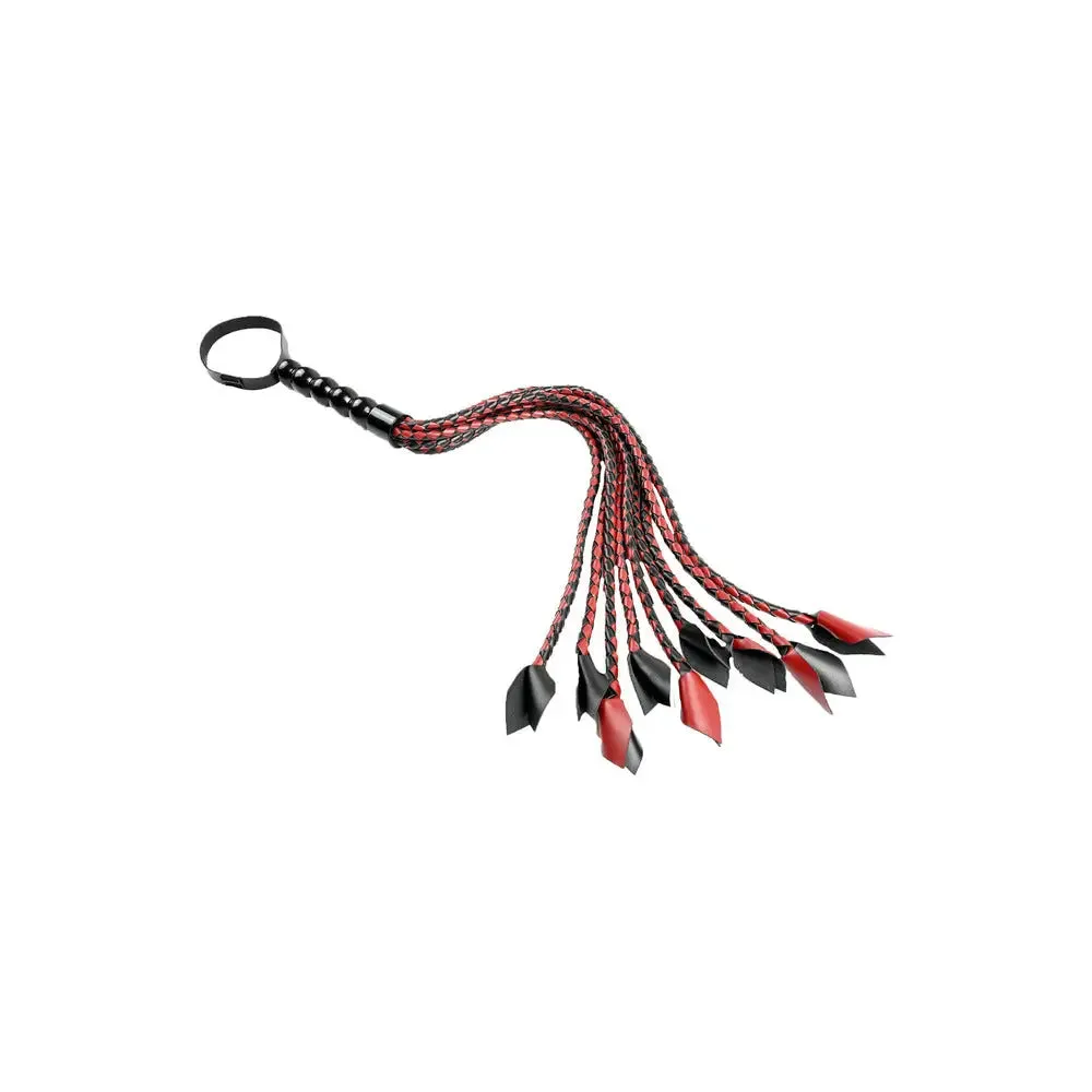 Sportsheets Saffron Braided Red Leather Bdsm Flogger