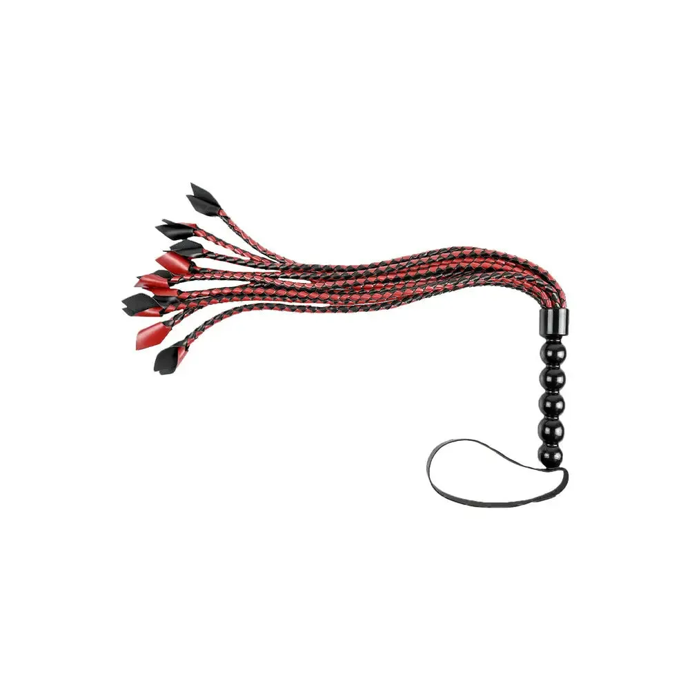 Sportsheets Saffron Braided Red Leather Bdsm Flogger