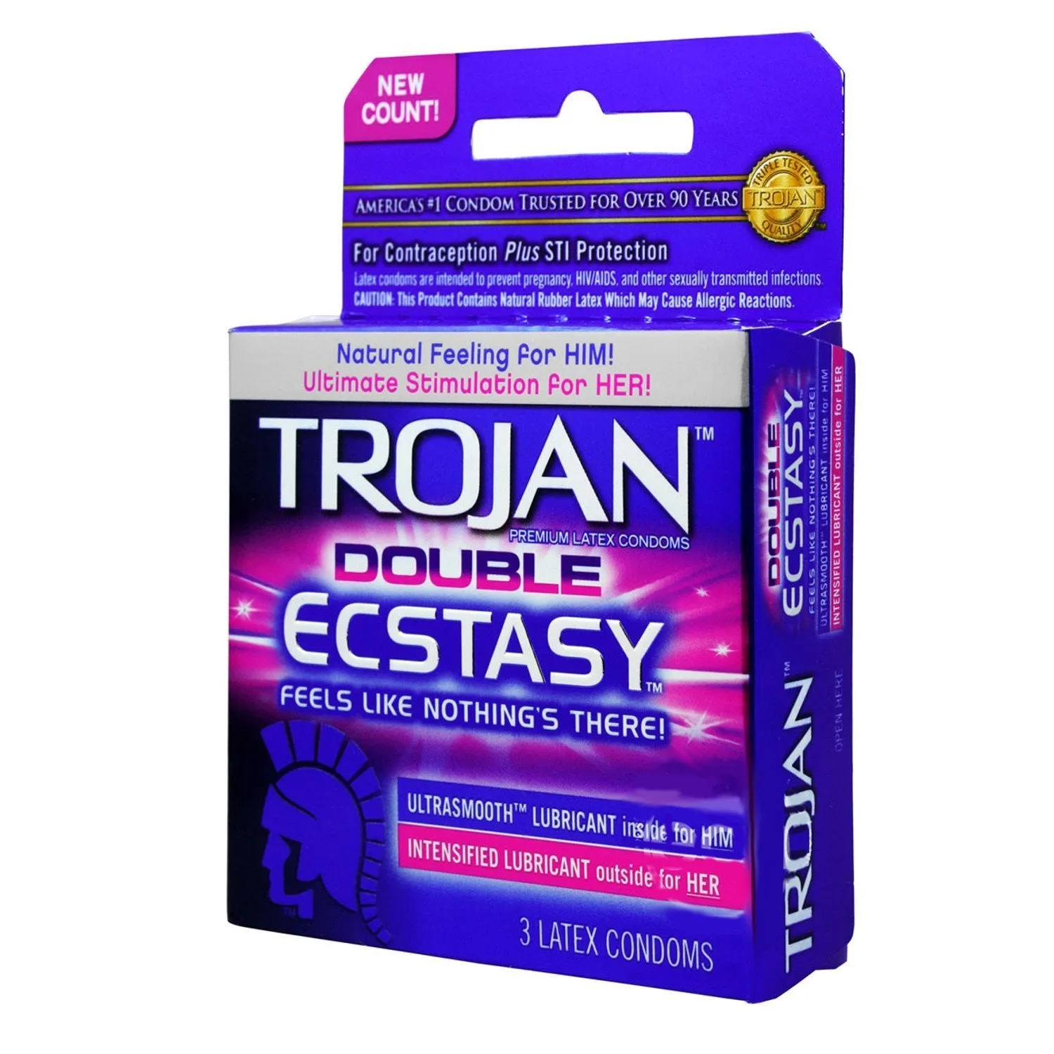 Trojan Double Ecstasy Condoms - 3 Pack