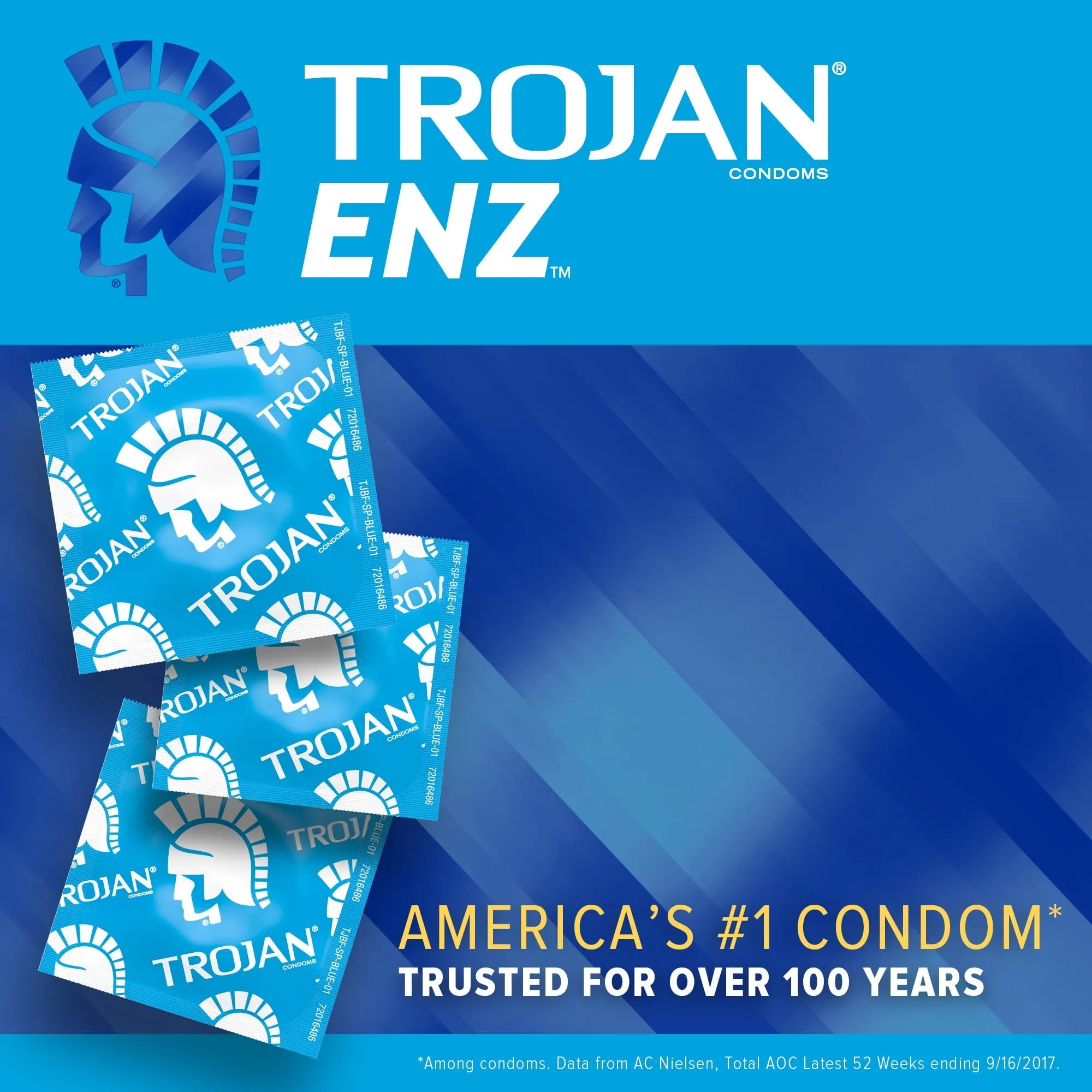 TROJAN ENZ Premium Smooth Lubricated Condoms, 12 Count