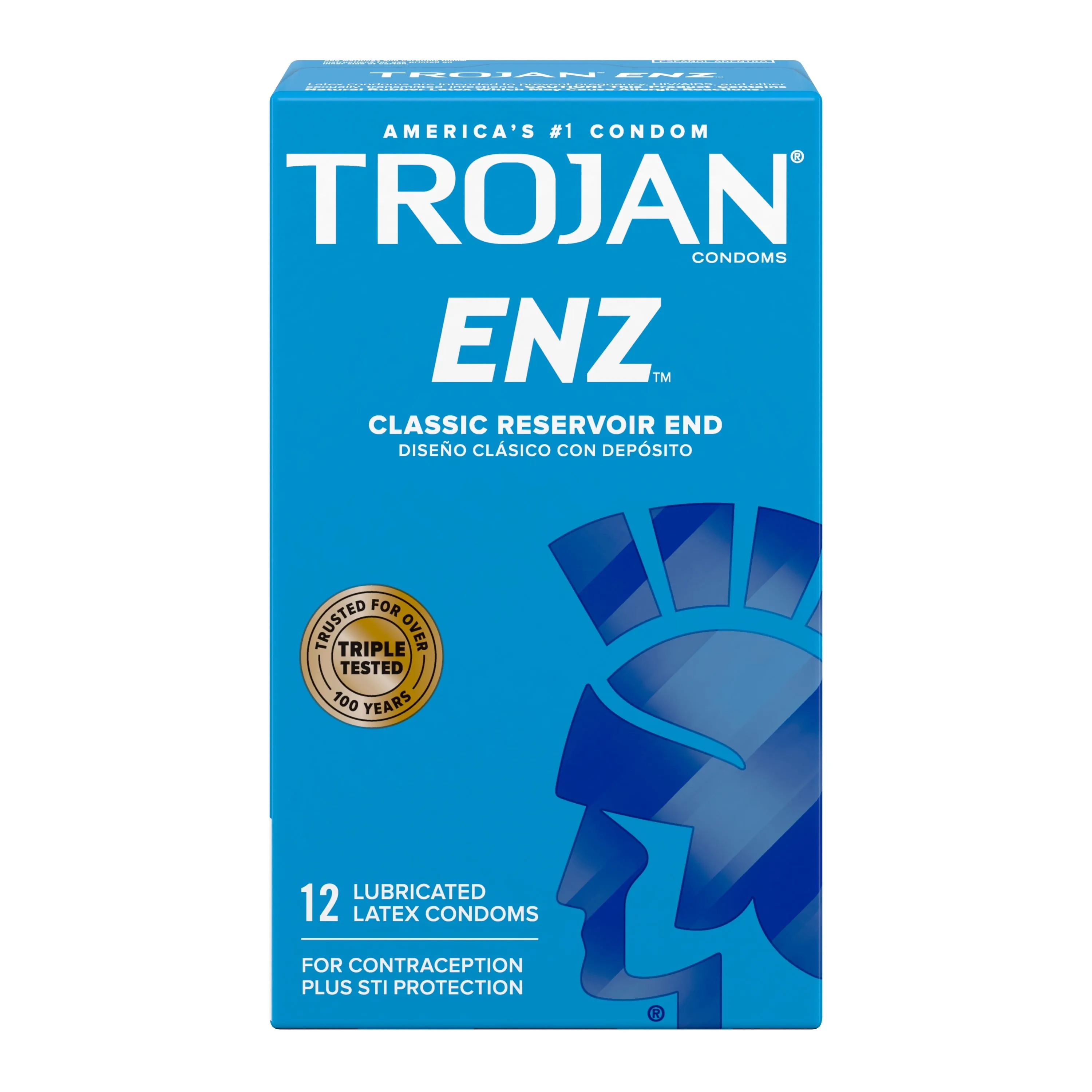 TROJAN ENZ Premium Smooth Lubricated Condoms, 12 Count