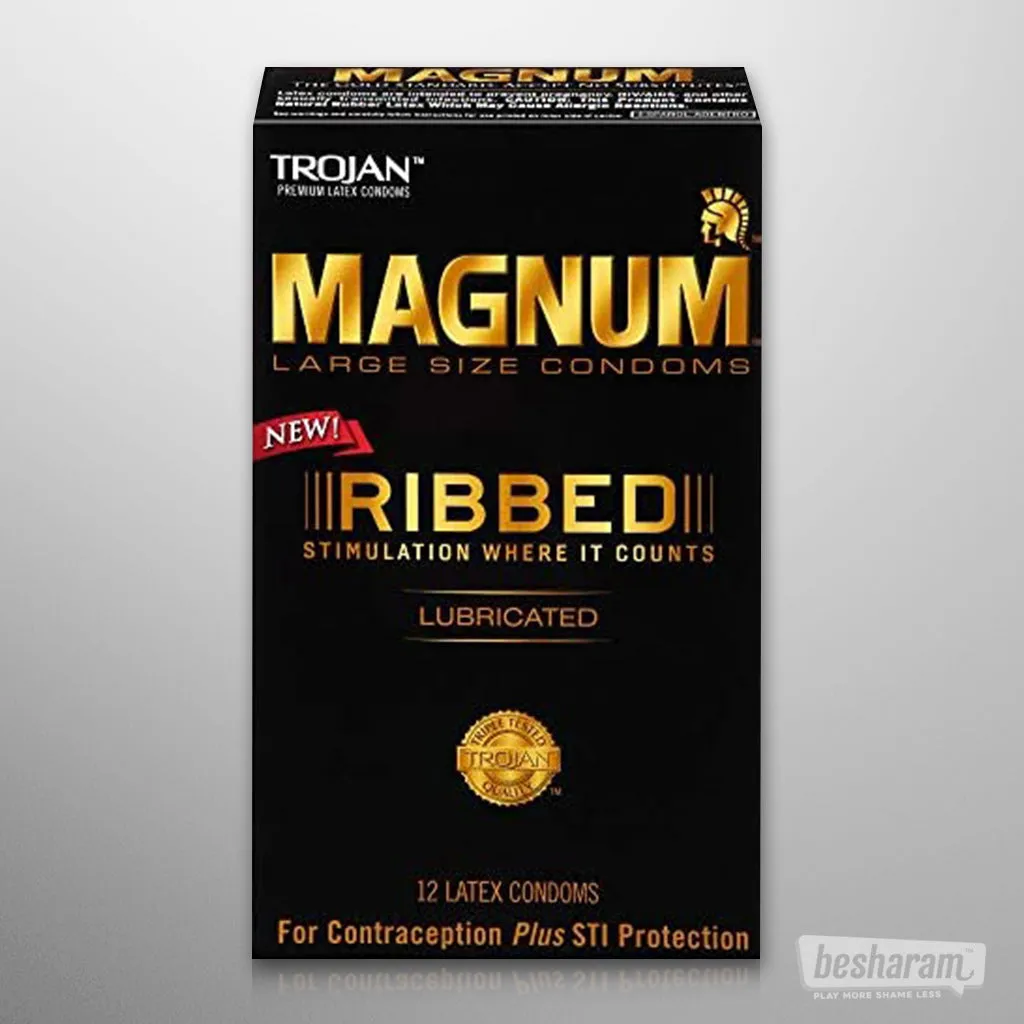 Trojan Magnum Ribbed Condoms (Pack of 3)