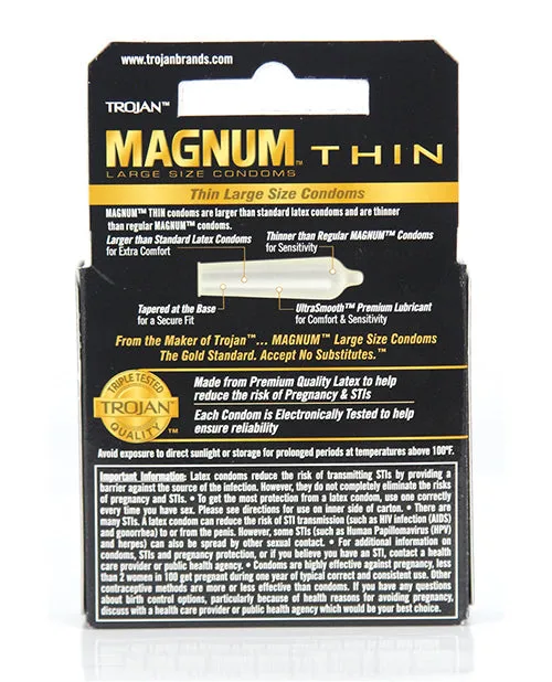 Trojan Magnum Thin Condoms - Box of 3